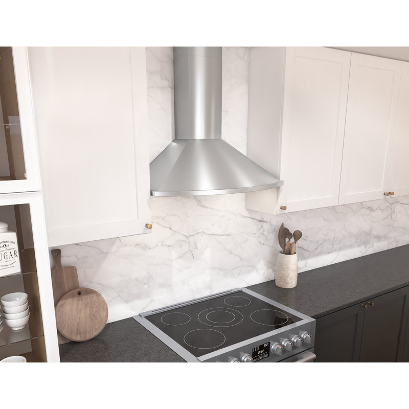 Hotte murale 30 pouces Zephyr Savona 600 CFM avec lumières DEL, Acier Inoxydable