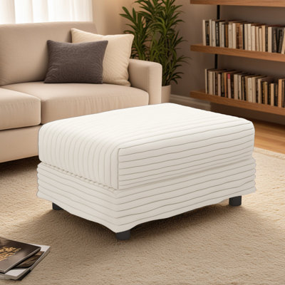 31.5"W Plush Corduroy Ottoman For Modular Sectional Sofa Couch, Upholstered Footrest for Living Room, Apartment, Entryway