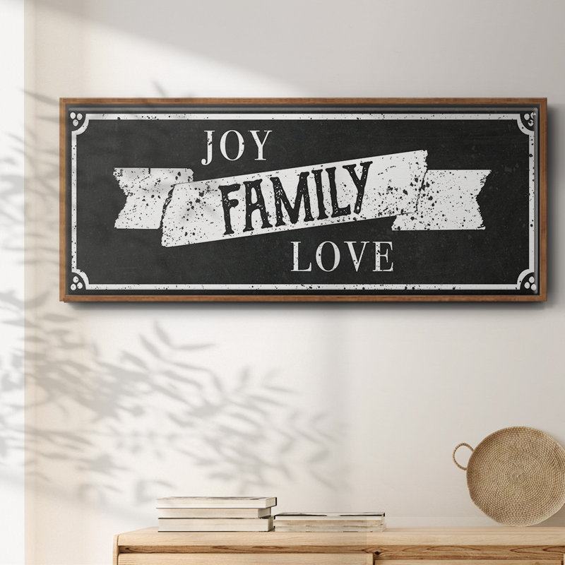 Joy Family Love - toile encadrée, H 24 po x l 60 po