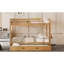 Lit superposé en bois de taille grand avec lit gigogne escamotable, matériau en pin, maximise l'espace de la chambre à coucher, fabrication de lattes solides, peu encombrant pour des garde-corps limités-1905658316