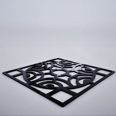 Panneaux muraux décoratifs en acrylique Walton, très petit, l 7 3/8 po x H 7 3/8 po x T 1/8 po, noir