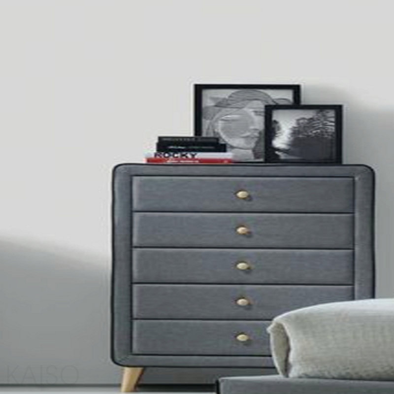 Commode en tissu gris clair