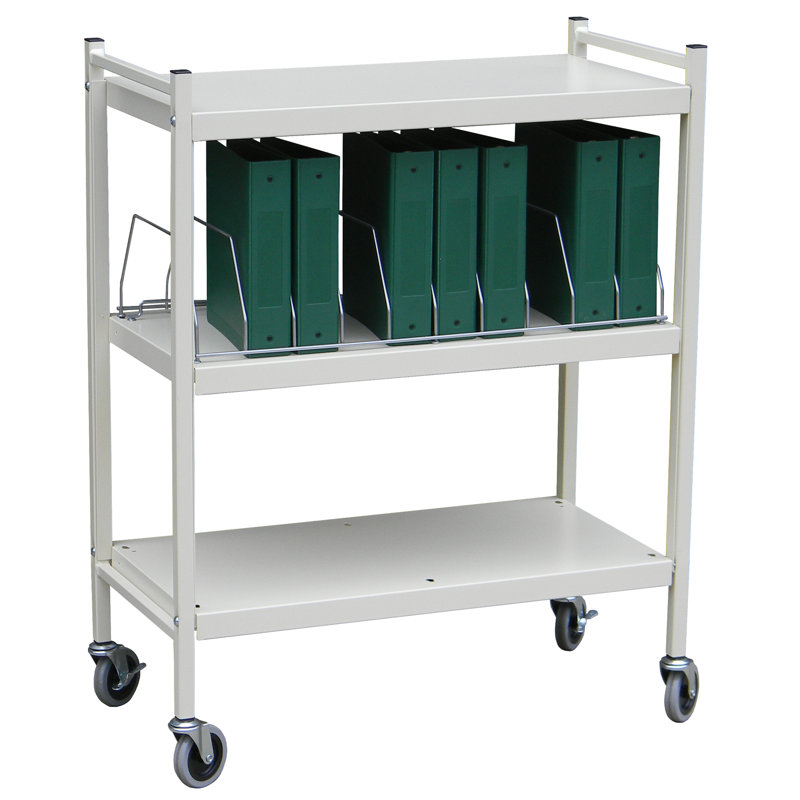 43.75'' H x 34.5'' W File Cart with Wheels, Light Gray