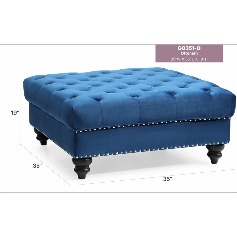 Repose-pieds confortable bleu marine traditionnel