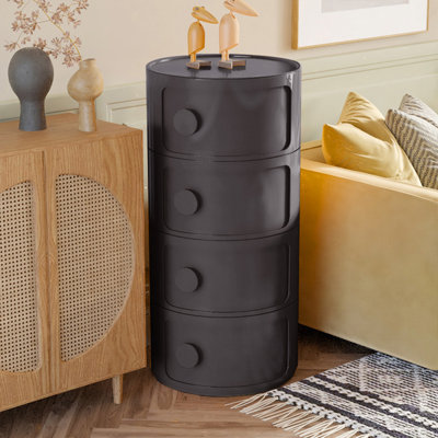 Kiyomi Drum Round Tray Top Side Table