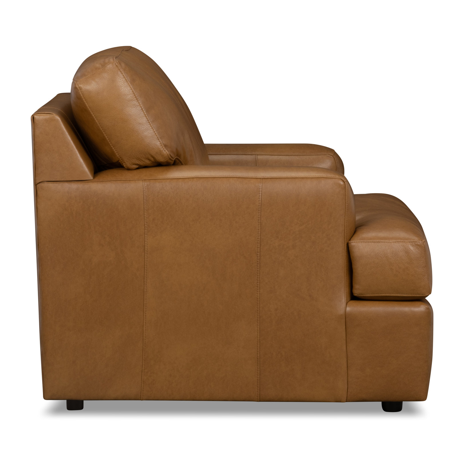 Cleo Genuine Leather Accent Chair, Steamboat Caramel Genuine Leather
