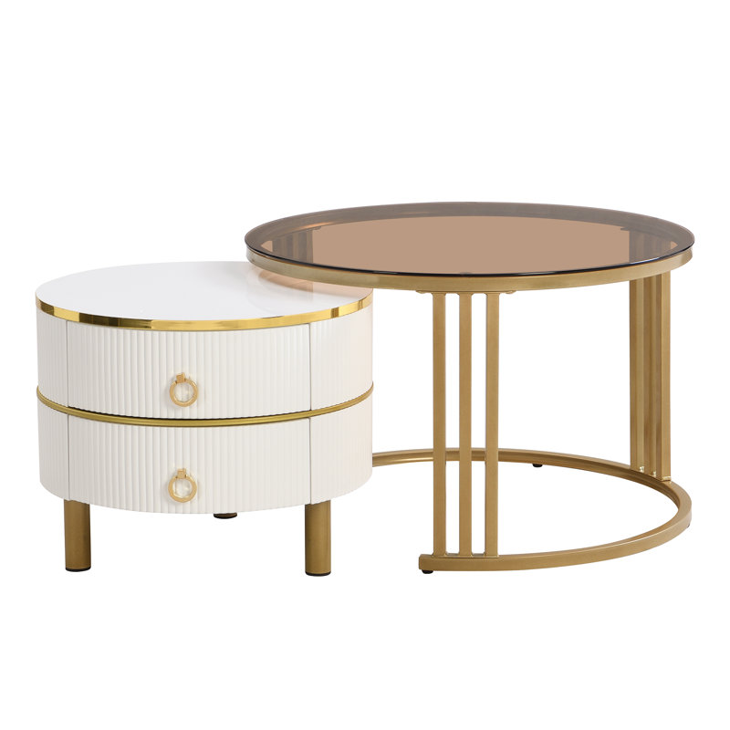 Coffee Table with Storage, White