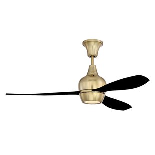 52" Bordeaux 3 - Blade LED Propeller Ceiling Fan with Wall Control and Light Kit Included