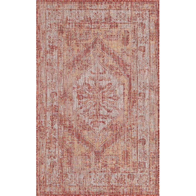 Outdoor Nile Area Rug Rust Color, Rectangle 3'3" x 5'3"
