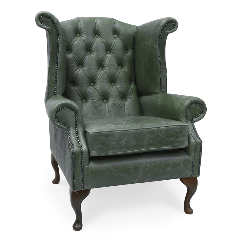 Picabo Upholstered Wingback Chair, Green