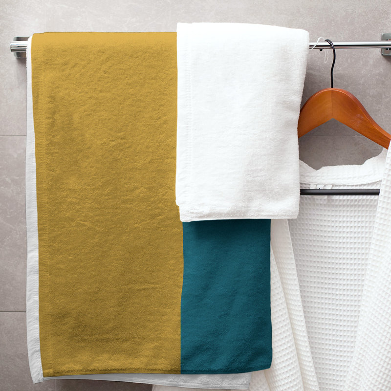 Bath Towel, LIght Green/Teal/Black