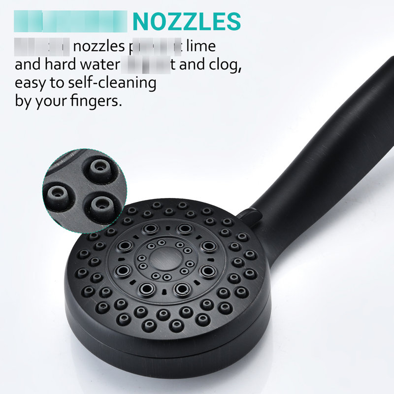 Oil-Rubbed Bronze Handheld Shower - 5 Spray Patterns, , Easy To Install, With Hose Mode Adjustable Head Handheld, High , Abs Material, Appearance