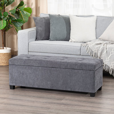 Banc repose-pieds de rangement rectangulaire 42 "avec plateau relevable