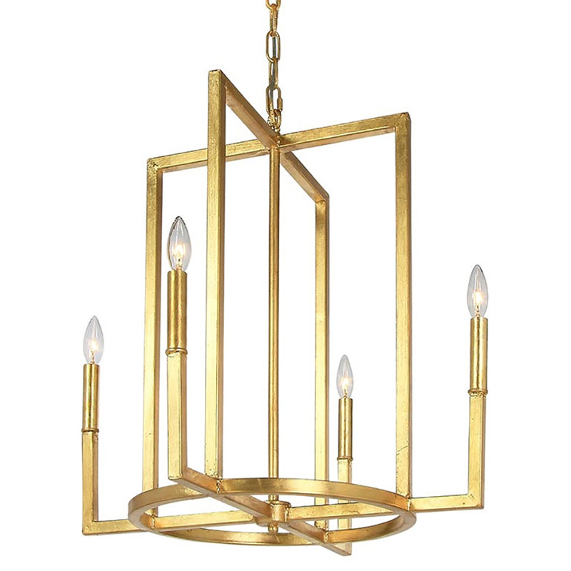 Paca 4 - Light Candle Style Classic / Traditional Chandelier, Bronzed Brass, 120V