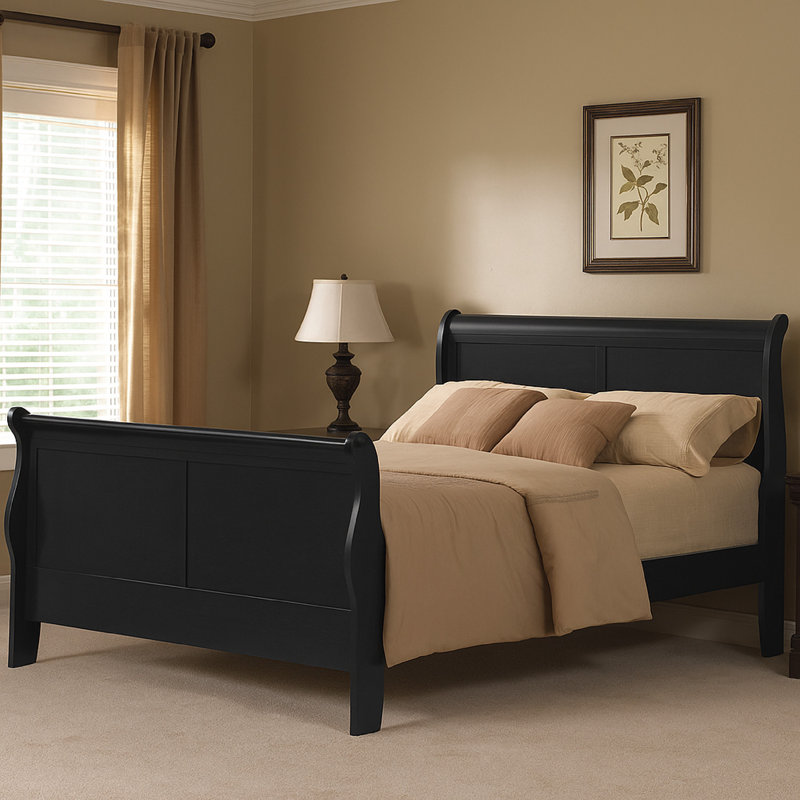 Chidi Sleigh Bed, Black