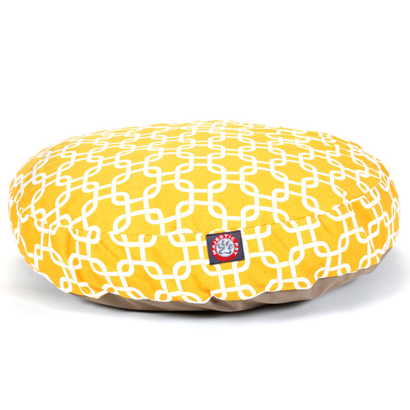 Oreiller pour animal de compagnie / classique, Jaune, Petit (l 30 po x p 30 po x H 4 po)