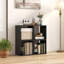 Ensemble de 2 cubes de rangement empilables, organisateur de rangement pour la maison avec dispositif anti-basculement, noir