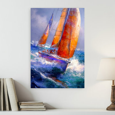 Dynamic Ocean Sail Dramatic Ocean Beach Wall Art