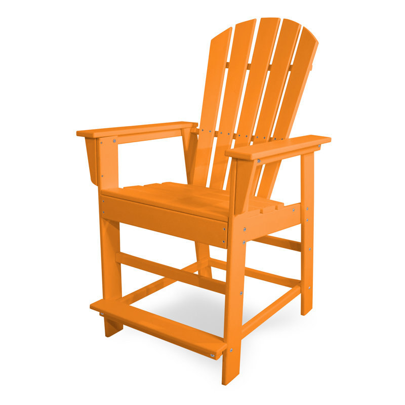 POLYWOOD South Beach Counter Chair, Tangerine