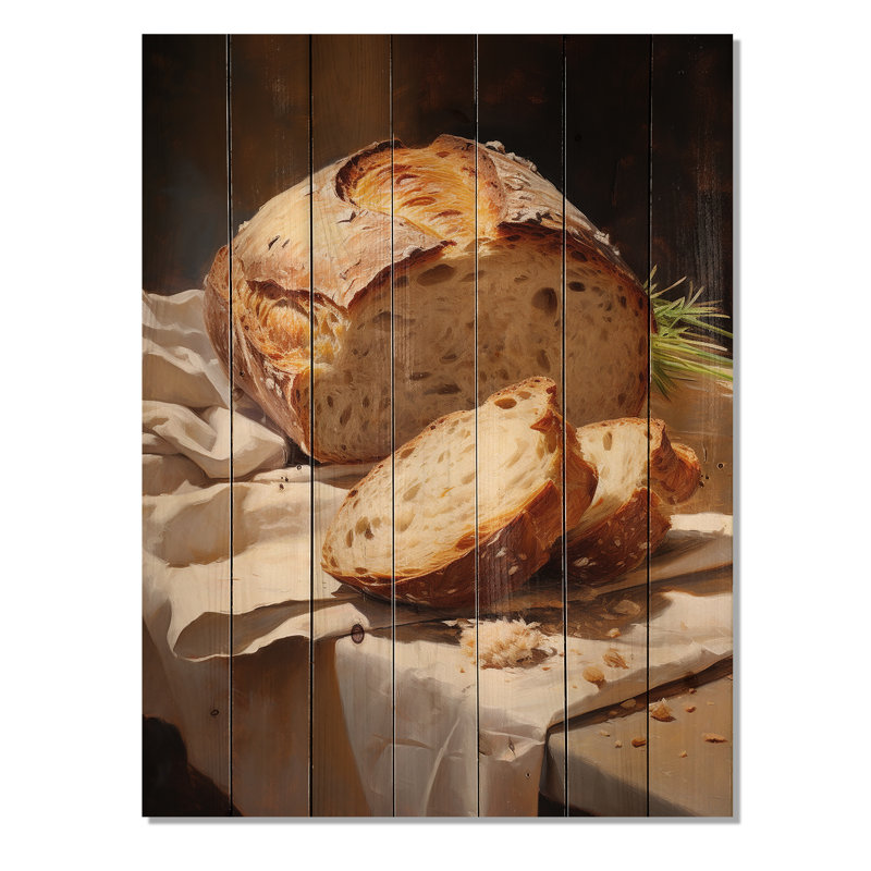 «Food Artisan Bread II» sur bois, H 40 po x l 30 po x P 0,78 po