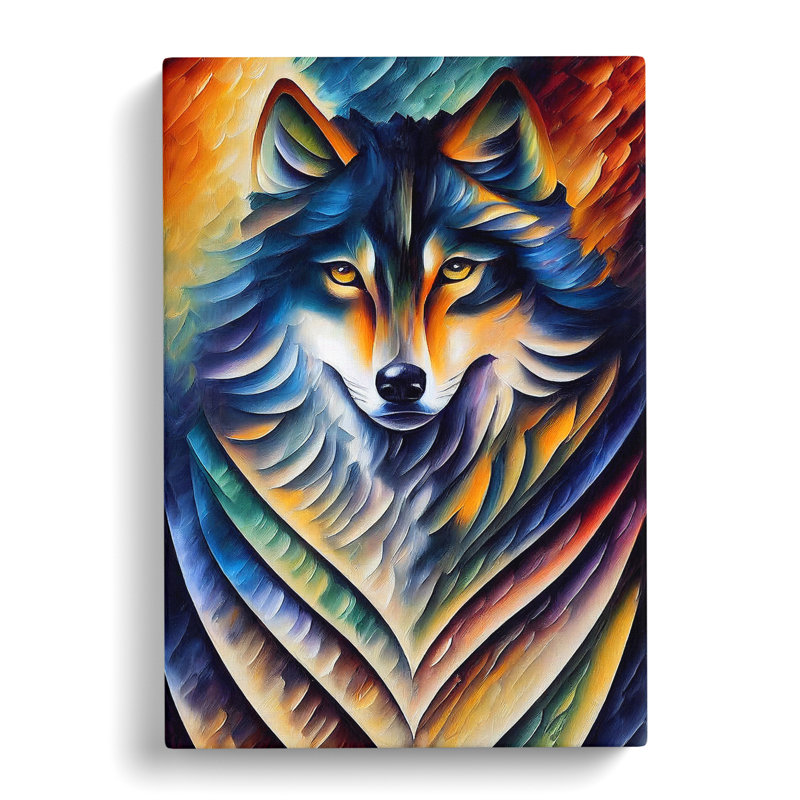 Wolf Portrait No.3 - Wrapped Canvas, 60cm H x 40cm W x 3cm D