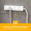 GEEPAS 4 Gang Extension Lead, 1M Cable | 4-Way Plug Extension Cable, 13A | Wall Mountable & Multi Socket Mains Strip for Home Bedroom Office | Heavy Duty UK Plug | White, Pack of 2