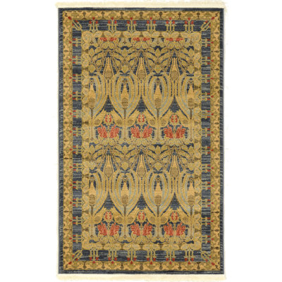 Tapis carré en polypropylène tissé à la machine en rouge / brun / bleu Akane
