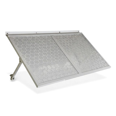 Auvent en métal blanc 5,6 - extérieur en aluminium avec revêtement thermolaqué uni contemporain, charnière continue, quincaillerie en acier inoxydable incluse, pré-conçu pour l'extérieur, largeur de 66 po, 33,87 po