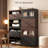 Stackable Storage 2-shelf, 28" Wide Storage Bins With Open Compartment For Closet Organizers, Wood Stackable Closet Organizer Modern Large Stackable Storage Units For Living Room Hallway, Brown-123137183