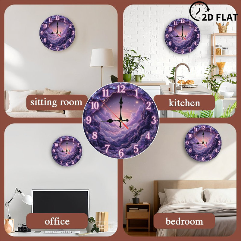 Chiffres de l'horloge mauve Cloudscape