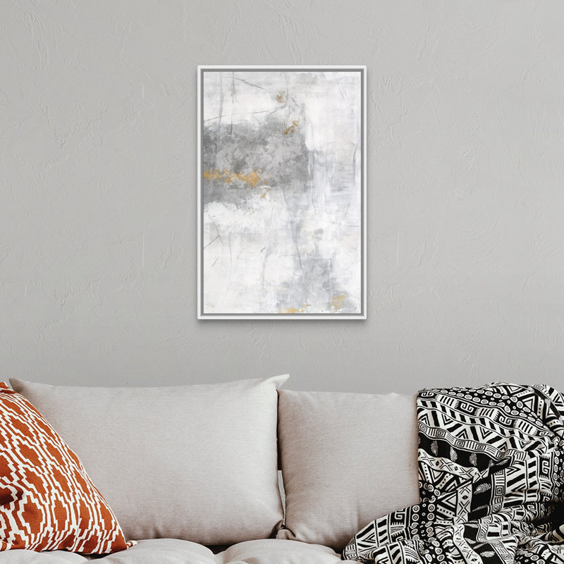 «Cool Silver I», reproduction sur toile, Cadre flottant blanc, H 32 po x l 22 po x P 1,75 po