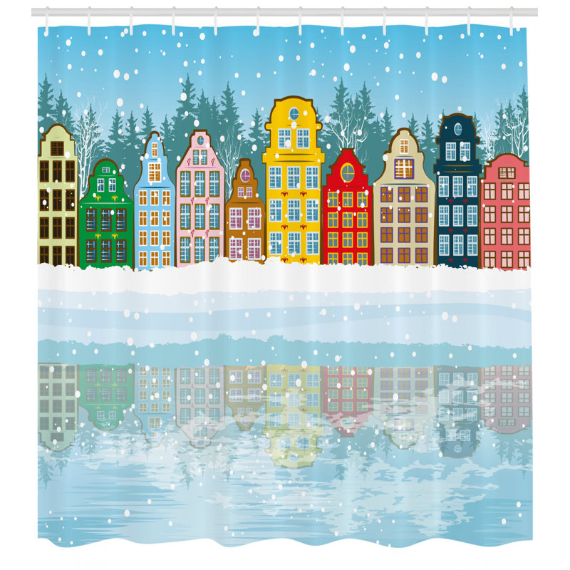 Ensemble de rideau de douche et crochets Winter, H 70 po x l 69 po