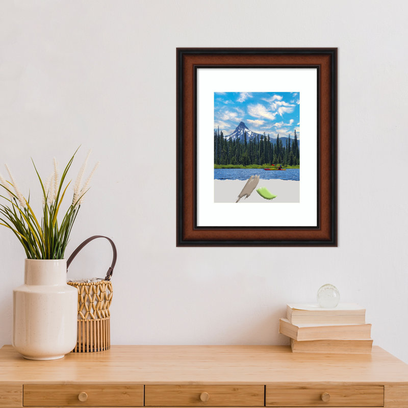 Ashantae Cherry Wood Picture Frame with Mat, 11" x 14"