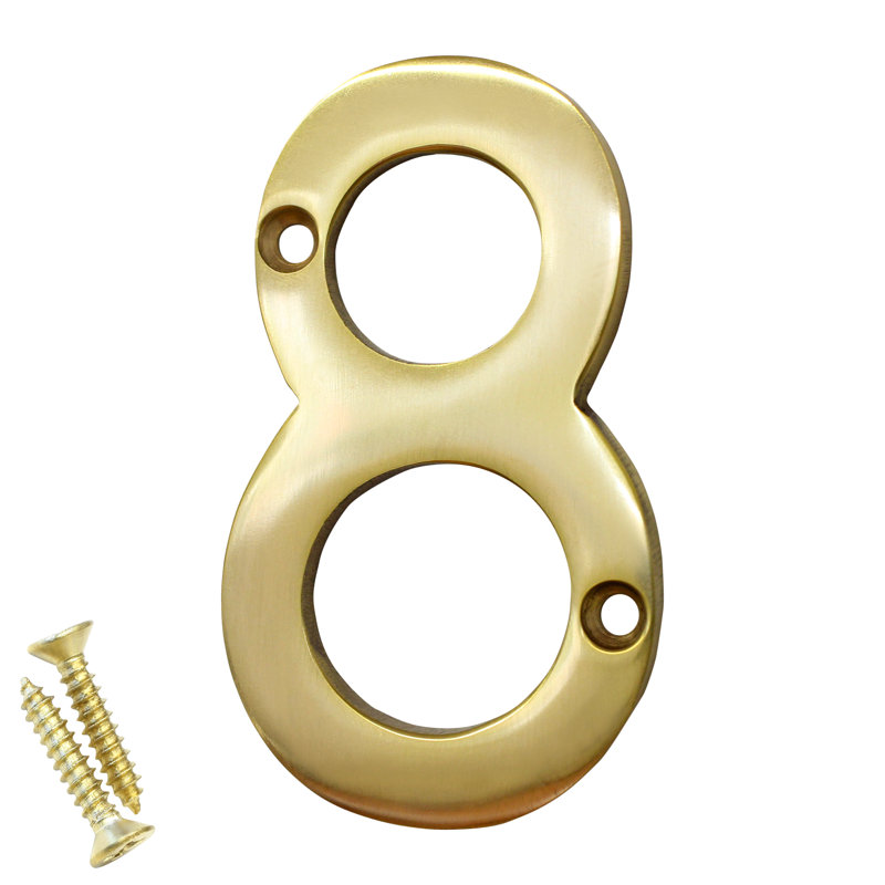Numéro de maison en laiton 4 po H 4 po