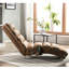 Chaise longue de massage en lin d'intérieur avec télécommande, longue chaise de massage électrique ergonomique avec 5 modes pour le bureau, le salon, la chambre à coucher (café)