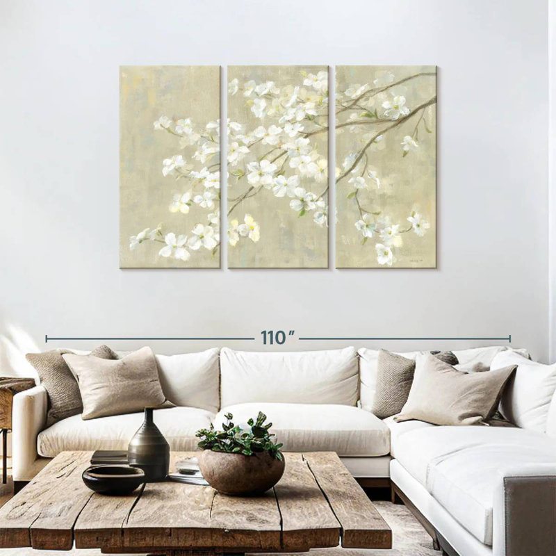 Harnek Dogwood In Spring Neutral, 48" H x 74" W