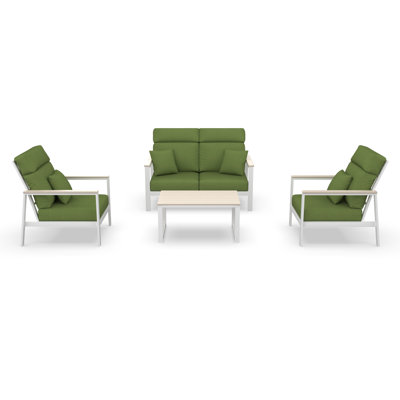Hofman 4 Person Seating Group With Sunbrella Cushions by Birch Lane