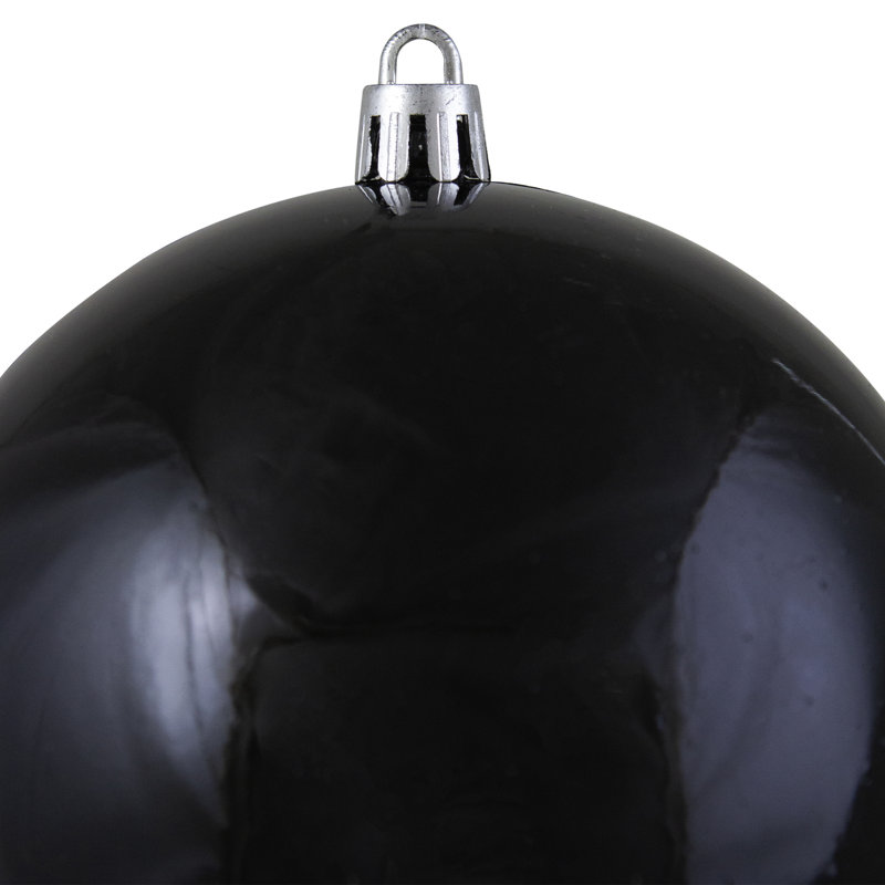 Boule de Noël incassable, H 4 po x l 4 po x P 4 po, Noir