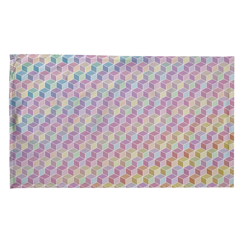 Mcguinness Tea Towel Kitchen Towel, Poly Twill, Purple/Yellow/Blue