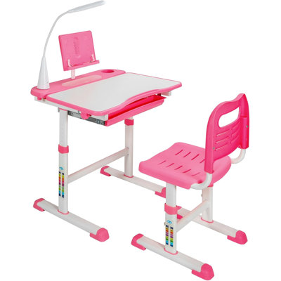 Adio 27.6'' Writing Desk Chair Set, Pink