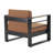 Water- Club Chair - Aluminum Construction, Stylish Slat Seat, Orange, 32.53 In. D Outdoor Seat Frame, Cushions, Classic Look, Orange Fabric-396971418