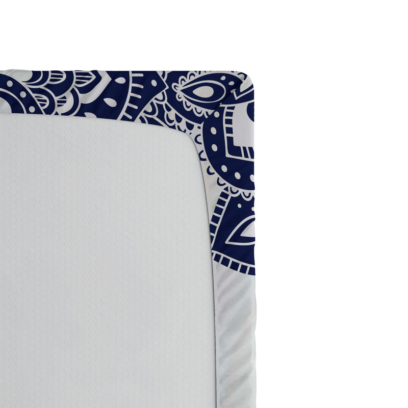 Drap-housse orange Ambesonne, Bleu pâle / floral bleu foncé, Drap-housse grand