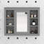 Armoire de salle de bain moderne avec miroir, armoire à miroir avec 6 tablettes ouvertes-538149765