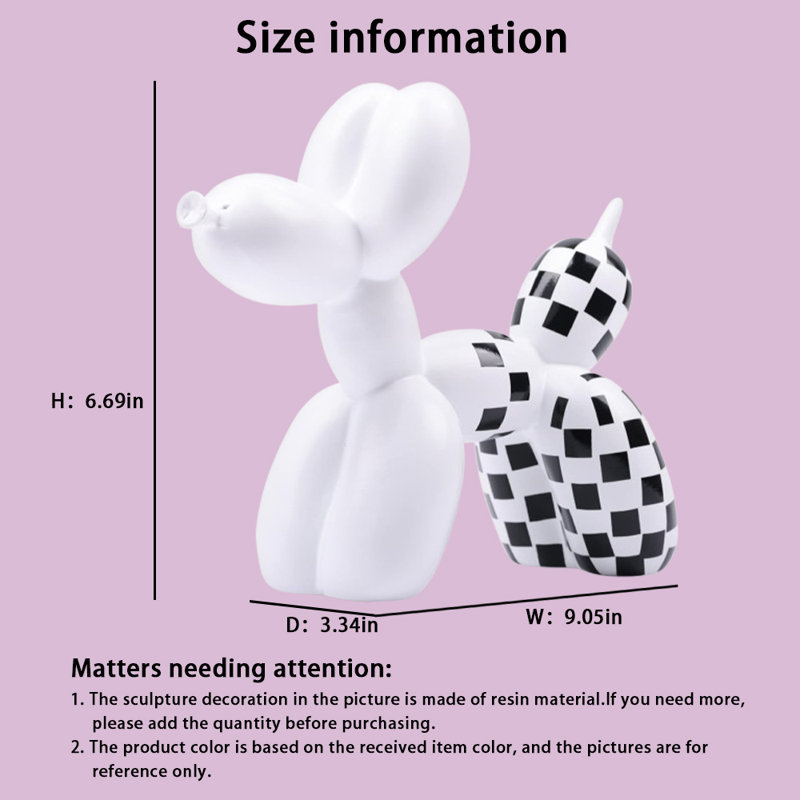 Ornement de statue créative pour chien ballon (1 pièce) - Figurine décorative pour chambre à coucher, bureau, plusieurs couleurs disponibles