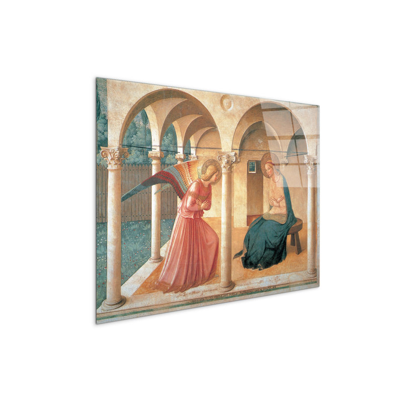Annunciation 58×78 Cm CrystalArt Acrylic Material Glass Effect, Frameless Panel, Lightweight Ready To Hang - No Frame Print on Plastic / Acrylic