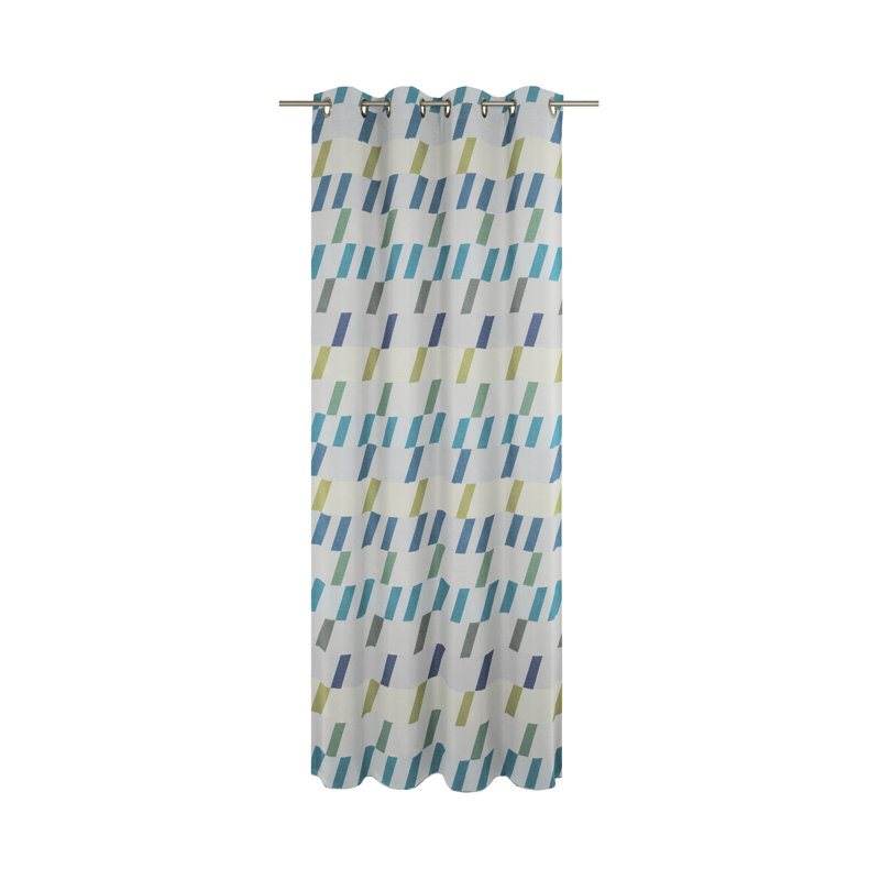 Lopez Room Darkening Curtain Single Panel, 132cm Width x 225cm Drop, Blue/Green/Light blue