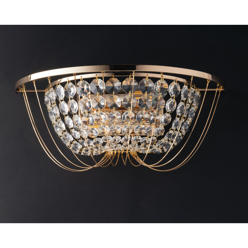Graddy Aluminium (hammered) Flush Mounted Sconce, Golden, Golden