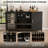 70" Wine Bar Cabinet with Fluted Texture, Modern Coffee Cabinet with Wine Rack&Glass Holder, White Kitchen Buffet Sideboard, Freestanding Liquor Cabinet for Dining Room Living Room-188930692