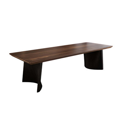 70.87"Italian minimalist brown solid wood rectangular conference table