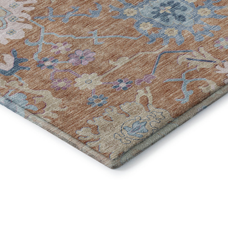 Premium Machine Washable Gurubaksh AMF1154 Global Rug, Rectangle 10' x 14'